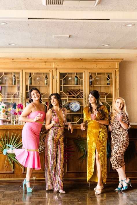 It's a Golden Girls bachelorette party! Whether you're a Rose, Sophia, Dorothy, or a Blanche, there's nothing like partying with your girls. Golden Girls Bachelorette Party, Grandma Bachelorette Party, Sequin Bachelorette Party, Bridesmaid Things, Golden Girls Theme, Girls Party Outfits, Bachelorette Inspo, Favorite Things Party, Bridal Bachelorette Party