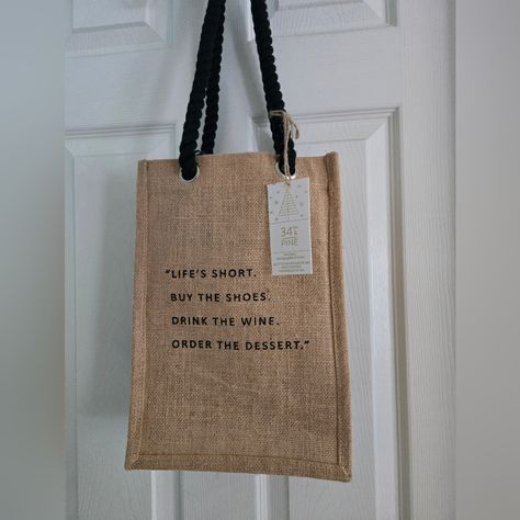 Adorable Burlap Wine Gift Bag. Holds 4 Bottles. Brand New With Tags. Wine Gift Bag, Wine Gift, Gift Bag, Burlap, Wine, Brand New, Tags, Gifts, Quick Saves