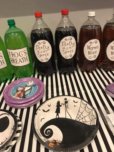 Nightmare Before Christmas Party Food Jack And Sally, Jack Themed Birthday Party, First Birthday Nightmare Before Christmas, Nbc Party Food, Halloween Party Nightmare Before Christmas, Jack Skellington Theme Party, Nightmare Before Christmas 30th Birthday, Nightmare Before Christmas Gender Reveal Party, Nightmare Before Christmas Second Birthday