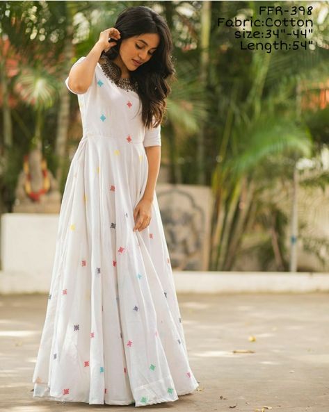 Beautiful Kalamkari fully flarred gown style dress is perfect indian traditional look when you are thinking about Urban Desi western look !! Code: FFR-464 Price: 1650/- (Free Ship) Ready to dispatch Long Dress Poses, Frock Photos, Poses Simple, Traditional Wardrobe, White Kurti, Dress Poses, Modal Dress, Black Kurti, Long Gown Design