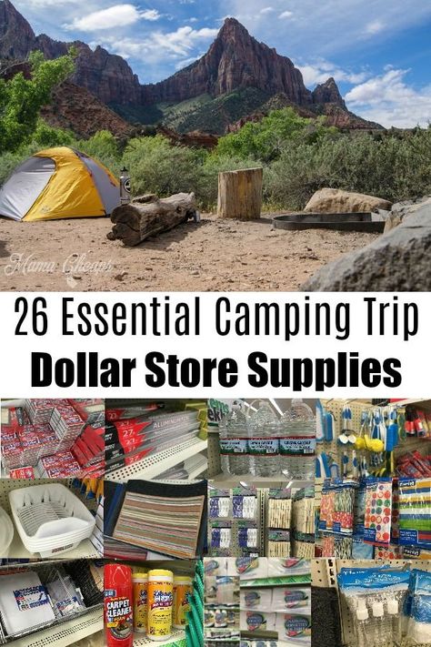 Essential #Camping Trip DOLLAR STORE SUPPLIES shopping list!!  #familytravel https://www.mamacheaps.com/2018/07/essential-camping-trip-dollar-store-supplies.html Rv Food, Camping Hacks With Kids, Camp Recipes, Zelt Camping, Tent Camping Hacks, Camping Desserts, Camping Snacks, Camp Gear, Camping 101