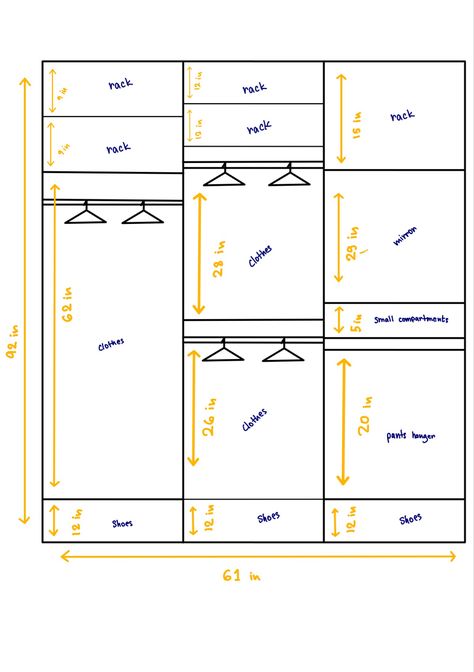 Walkin Closet Dimension, Closet Blueprints Layout, Walk In Closet Measurement Guide, 6 Ft Closet Layout, Wardrobe Sizes Plan, Closet Measurement Guide, Closet Layout Dimensions, Wardrobe Internal Design, Walk In Closet Dimensions