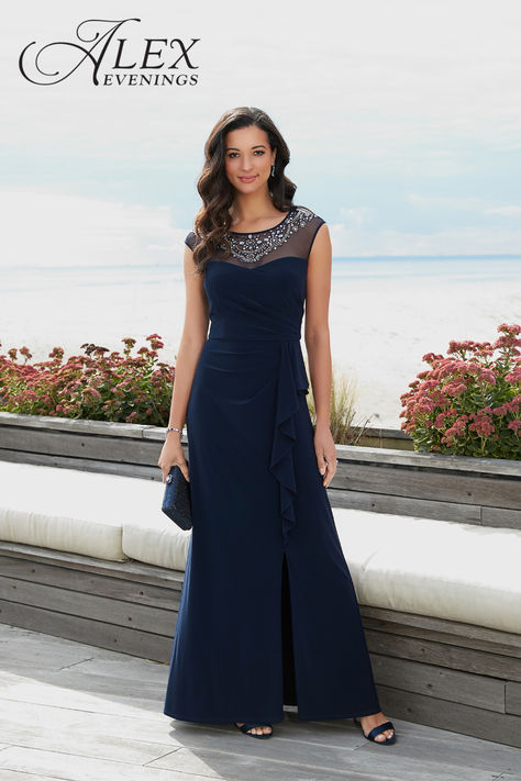 Experience the allure of Alex Evenings' evening gowns and dresses. Shop now! Long Dresses For Women, Bride Gown, Shower Stuff, Mother Of The Bride Gown, Violet Dresses, Groom Dresses, Bride Groom Dress, Alex Evenings, Wedding 2024