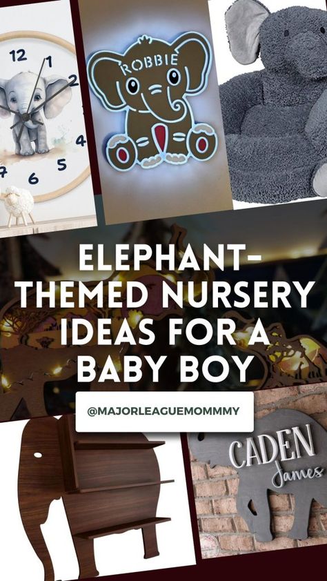 Create the Ultimate Elephant-Themed Nursery for Your Baby Boy in 6 Steps Elephant Hamper, Baby Boy Nursery Room Ideas, Elephant Accessories, Nursery Room Ideas, Elephant Themed Nursery, Nursery Clock, Elephant Silhouette, Elephant Poster, Toddler Chair