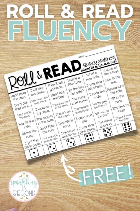 We all know that students need multiple opportunities to decode phonics patterns in order to build fluency. This roll and read fluency activity is a fun and engaging way to help students receive additional practice with various phonics patterns. Check out the post to see how I use roll and read fluency in my classroom. Reading Fluency Games 2nd Grade, Reading Fluency Games, Learn To Read Kindergarten, Teaching Reading Fluency, Reading Fluency Activities, Roll And Read, Read Read Read, Fluency Activities, Reading Tutoring