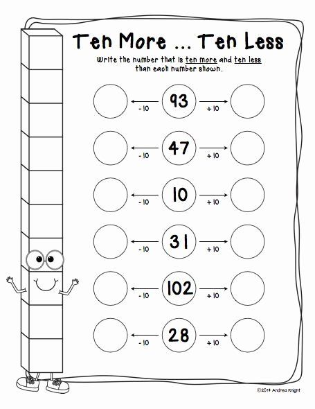 Ten More Ten Less Worksheet Inspirational Practice "ten More" and "ten Less" with This Place Value 10th Grade Math Worksheets, Ten More Ten Less, 10th Grade Math, Math Practice Worksheets, Math Number Sense, 1st Grade Math Worksheets, Math Intervention, 10th Grade, Math Tutor