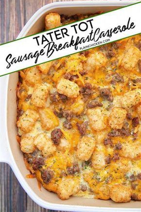 Tater Tot Sausage Breakfast Casserole, Sausage Breakfast Casserole, Menu Sarapan Sehat, Best Breakfast Casserole, Tater Tot Breakfast, Diner Recept, Breakfast Casserole Easy, Breakfast Casserole Sausage, Tater Tots