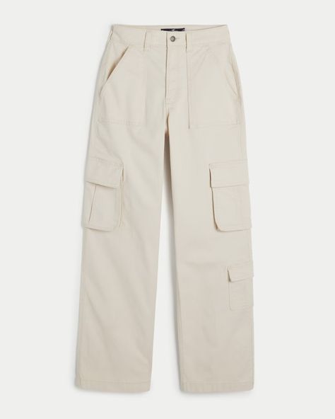 Women's Ultra High-Rise Baggy 3-Pocket Cargo Pants | Women's Bottoms | HollisterCo.com Cream Cargo Pants, Beige Cargo Pants, Baggy Cargo Pants, Cargo Pants Outfit, Hollister Pants, Women's Bottoms, Black Cargo Pants, Lightweight Pants, Comfy Pants