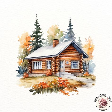 Watercolor Autumn Cabin Log Clipart Fall Wooden Cottage Illustrations for Scrapbooking and Rustic Seasonal Crafts https://digitalduskyrose.etsy.com/listing/1776290283 Capture the serene beauty of fall with our Watercolor Autumn Cabin Log Clipart collection. This set features charming illustrations of cozy wooden cottages nestled in autumn landscapes, perfect for adding a rustic touch to your seasonal projects. Whether you're scrapbooking, journaling, or crafting home decor, these high-resol... Log Clipart, Autumn Cabin, Cottage Illustration, Autumn Landscapes, Cabin Designs, Rustic Log Cabin, Wooden Cottage, Cabin Design, Seasonal Crafts