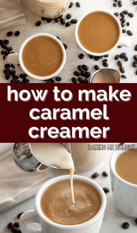 Indulge in homemade caramel coffee creamer with our easy recipe! Sweet, creamy, and perfect for your morning brew. Try it now! Salted Caramel Coffee Creamer Recipe, Homemade Chocolate Caramel Coffee Creamer, Caramel Macchiato Coffee Creamer Recipe, Homemade Maple Coffee Creamer, Carmel Coffee Creamer Recipe, Homemade Caramel Coffee Creamer, Caramel Coffee Creamer Recipe, Flavored Coffee Creamer Recipes, Sweet Cream Coffee Creamer