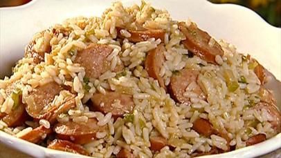 Dirty Rice with Smoked Sausage Recipe | The Neelys | Food Network Rice With Smoked Sausage, Dirty Rice Recipe, Soup Cleanse, Sausage Rice, Smoked Sausage Recipes, Sausage Dishes, Dirty Rice, Rice Side, Daily Recipes