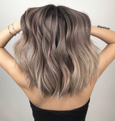 Almost Blonde Ash Brown Hair Hair Color For Ash Brown Hair, Winter Ash Brown Hair, Ash Smokey Brown Hair, Hair Color Ideas With Brown Hair, Light Mushroom Brown Hair Color Short, Short Ash Brown Balayage, Medium Ash Hair Color, Shoulder Length Hair Ash Brown, Light Ash Brunette Hair