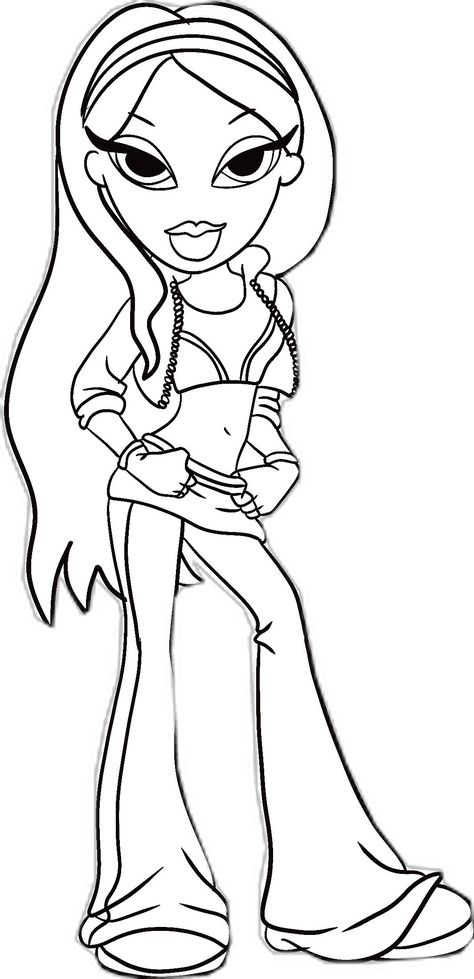 Bratz Body Drawing, Coloring Pages Brats, Bratz Doll Drawing Easy, Brats Coloring Page, Bratz Doll Coloring Pages, Coloring Pages Bratz, Cute Girly Drawings, Bratz Coloring Pages, Y2k Coloring Pages People