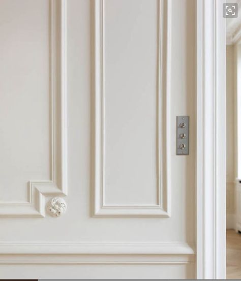 wood or plaster detail Paris Interiors, Wainscoting Styles, Zsazsa Bellagio, Best White Paint, Plafond Design, Interior Design Guide, Wall Panelling, White Paint Colors, Panel Moulding