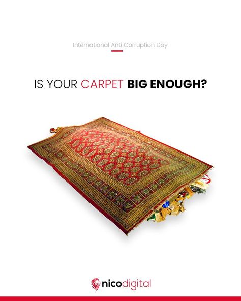 Rugs Advertisement, International Anti Corruption Day, Anti Corruption, Social Media Advertising Design, Food Poster Design, Funny Posters, Food Poster, Advertising Design, Social Media Design