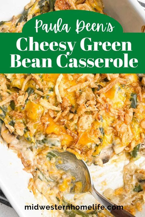 Southern Green Bean Casserole, Cheesy Green Beans, Cheesy Green Bean Casserole, Southern Green Beans, Green Bean Casserole Recipe, Southern Greens, Greenbean Casserole Recipe, Thanksgiving Recipes Side Dishes, Green Bean Recipes