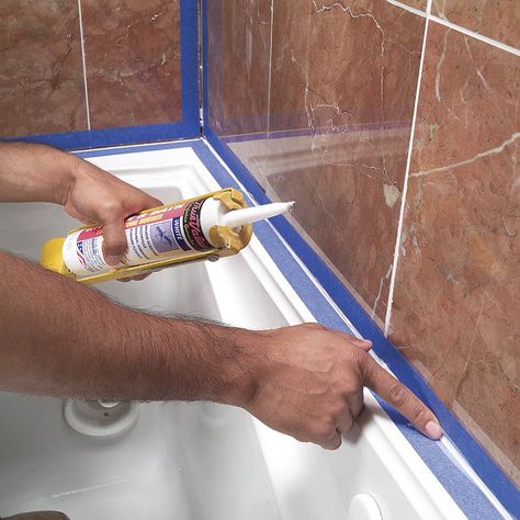 5 Most Common Caulking Mistakes | Family Handyman Bathtub Caulking, Bathroom Caulk, Caulking Tips, Fresh Bathroom, Caulking Tools, House Chores, Bathroom Tub, Toilet Tank, Grout Color