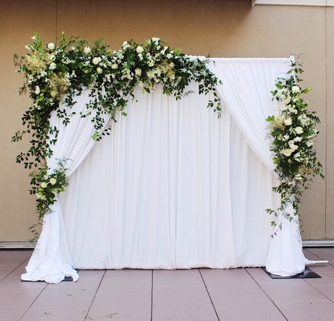 Foto Pertunangan, Hyatt Centric, Pipe And Drape Backdrop, Simple Beach Wedding, Diy Wedding Backdrop, Backdrop Frame, Pipe And Drape, Flowers Beautiful, Back Drop