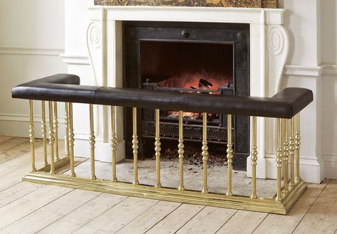 Fireplace Fenders  - HouseBeautiful.com Victorian Fireplace Mantels, Fireplace Guard, Fireplace Fender, Victorian Fireplace, Scenic Wallpaper, Antique Fireplace, English Country House, Antique Lighting, Painted Floors