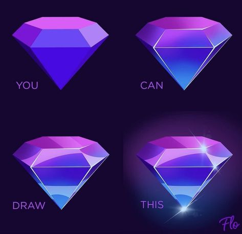 الفن الرقمي, Digital Painting Techniques, Diamond Drawing, Digital Art Beginner, Drawing Tutorial Easy, Digital Painting Tutorials, Art Tutorials Drawing, Digital Art Tutorial, Drawing Base