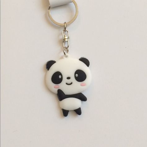 Panda Keychain, Crea Fimo, Clay Crafts For Kids, Polymer Clay Gifts, Clay Keychain, Clay Magnets, Diy Earrings Polymer Clay, Polymer Clay Jewelry Tutorials, Clay Crafts Air Dry