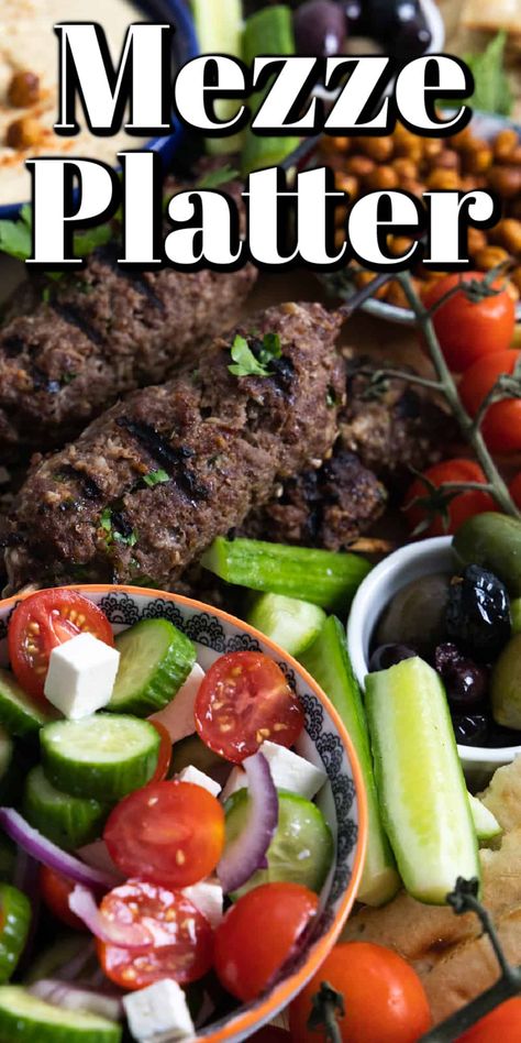 Mezza Platter Ideas, Mediterranean Platter Ideas, Greek Platter Mediterranean Dishes, Middle Eastern Charcuterie Board, Mediterranean Buffet Ideas, Meze Platter Ideas, Greek Charcuterie Board, Mezze Platter Ideas, Greek Mezze Platter