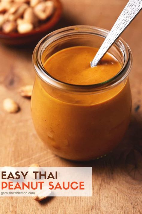 One bite of this easy Thai Peanut Sauce and you'll never buy a bottled sauce again. This easy Thai Peanut Sauce is filled with peanut flavor and just the right amount of heat. This marinade/dipping sauce is ready in 10 minutes! Easy Thai Peanut Sauce, Beef Satay, Peanut Dipping Sauce, Thai Peanut Sauce, Peanut Dipping Sauces, Hot Appetizers, Thai Peanut, Spicy Noodles, Best Party Food