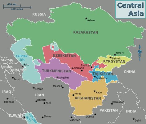 Central Asia Map, Map Of Asia, Interesting Maps, Astana Kazakhstan, Asia Map, Geography Map, Gas Pipeline, Country Maps, Baghdad