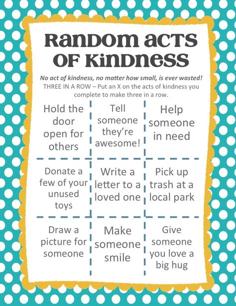 Random Acts of Kindness Tic-Tac-Toe #createthegood #CTGdreambuilder AD Kindness Tear Off Sheet, Kindness Club, Kindness For Kids, Kindness Week, Kindness Ideas, Kindness Projects, Kindness Challenge, Kindness Activities, Acts Of Kindness