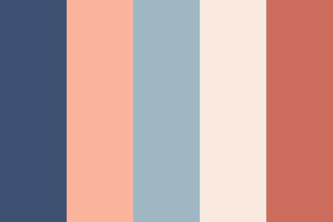 Coral Lounge Living Rooms, Peach Navy Color Palette, Navy And Peach Living Room, Navy Coral Living Room, Color Palette With Coral, Colour Palette Coral, Blue Coral Color Palette, Cosy Color Palette, Coral Palette Color