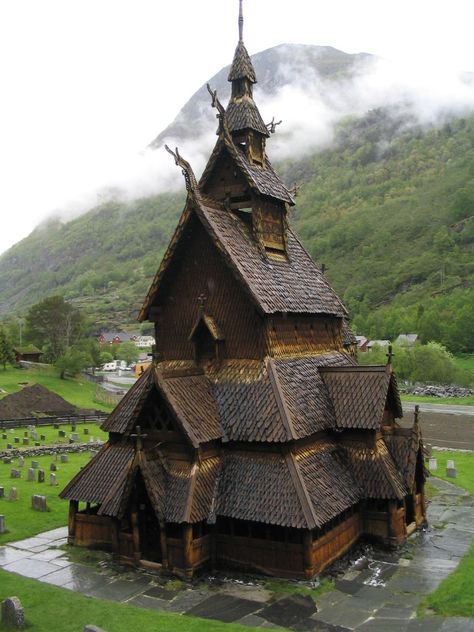 Borgund Stave Church - Borgund stavkirke by Nicolas Grevet The Borgund stavkirke is a stave church classified as triple nave and also the best preserved of Norway's 28 existant stave churches, although it is no longer used regularly for church functions. Stave Church, Architecture Cool, Wooden Church, Magic Places, Living Modern, Old Churches, Old Church, Lofoten, Place Of Worship