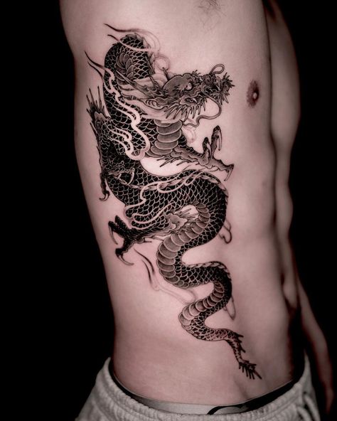 Dragon Chino Tattoo, Ox Tattoo, Tattoo Fine Line, Dragon Sleeve, Japanese Dragon Tattoo, Mens Shoulder Tattoo, Fine Line Tattoo, Dragon Tattoo Designs, Line Tattoo