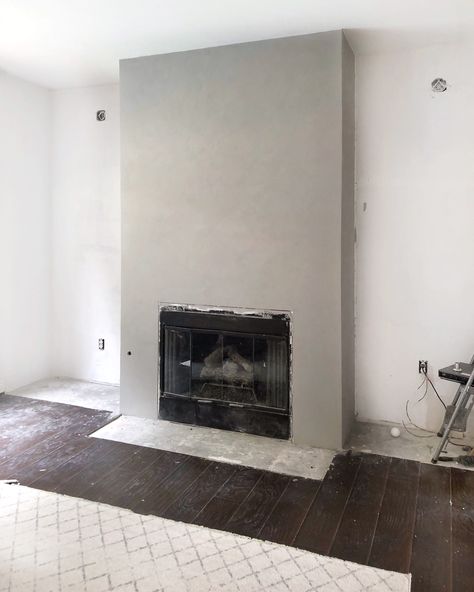 DIY a Cement Look Fireplace for less than $100 - Angela Rose Home Concrete Fireplace Diy, Cement Look Fireplace, Diy Concrete Fireplace, Faux Concrete Fireplace, Angela Rose Home, Concrete Fireplace Surround, Reface Fireplace, Roman Clay, Cement Furniture