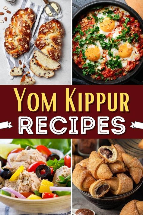 Classic Jewish Recipes, Break The Fast Yom Kippur, Yom Kippur Break Fast Ideas, Yom Kippur Desserts, Easy Jewish Recipes, Yom Kippur Food, Jewish Bagels, Jewish Recipes Traditional, Tom Kippur