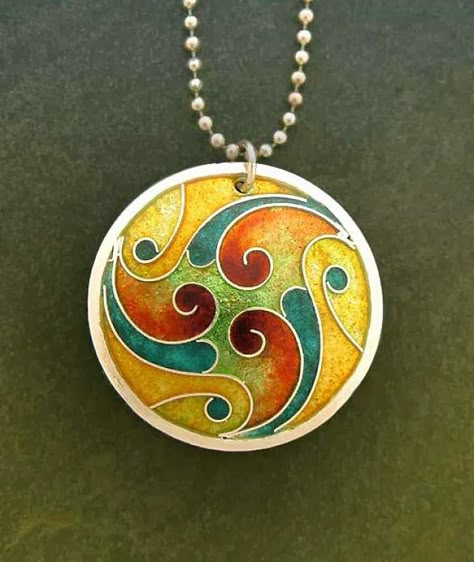 Could this inspire a round quilt? contemporary cloisonne jewelry - Google Search Cloissone Jewelry, Round Quilt, Quilt Contemporary, Enameling Jewelry, Cloisonne Enamel Jewelry, Cloisonne Jewelry, Vitreous Enamel, Hand Painted Jewelry, Enamel Necklaces