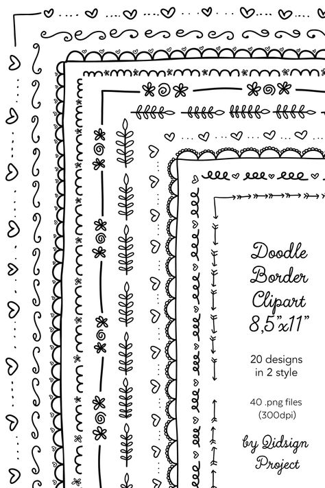 Cool Borders, Journal Beginner, Hand Drawn Borders, Project Border, Drawn Borders, Letter Frame, Hand Drawn Border, Cute Border, Journal 2023