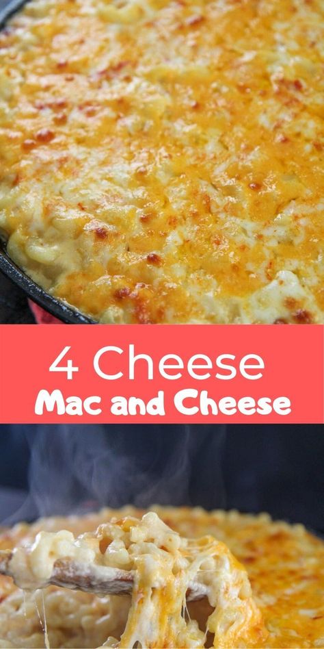 Baked Mac And Cheese Video, 4 Cheese Mac And Cheese, Simple Mac And Cheese Recipe, Four Cheese Mac And Cheese, Best Mac And Cheese Recipe Easy, Simple Mac And Cheese, Best Mac N Cheese, Mac And Cheese Recipe Soul Food, Cheese Mac And Cheese