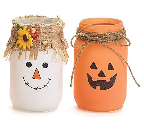 Mason Jar Halloween Crafts, Mason Jars Painted, Halloween Mason Jars, Fall Mason Jars, Zucca Halloween, Mason Jar Crafts Diy, Fall Halloween Crafts, Fall Crafts Diy, Halloween Diy Crafts