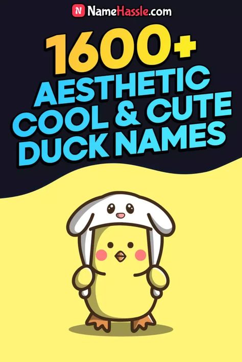 1600+ Unique Cool & Cute Duck Names (Generator) 3 Cute Names For Ducks, Cute Name Generator, Duck Names Ideas, Funny Duck Names, Stuffed Animal Names, Names Generator, Duck Stuffed Animal, Runner Ducks, Pet Ducks