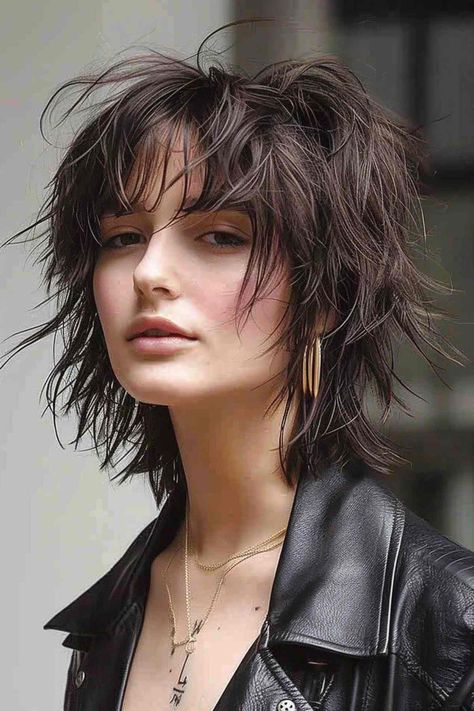 25 Best Ways to Get The Wolf Cut for Ladies With Straight Hair Wolf Cut Short Hair With Round Face, Haircut On Straight Hair, Wolf Cut With Glasses, Wolf Cut Short Hair With Bangs, Wolf Cut Straight Hair, Wolf Cut Round Face, Funky Hair Styles, Best Hairstyles For Big Foreheads, Wolf Cut Short