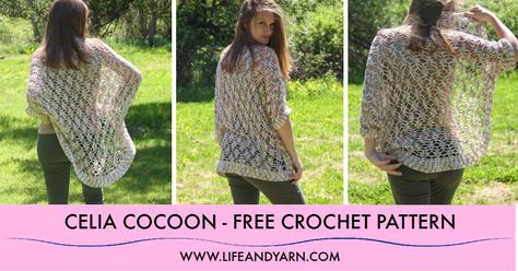 Crochet Cocoon Pattern Free, Lacy Crochet Cardigan, Crochet Cocoon Pattern, Crochet Baby Cardigan Free Pattern, Crochet Quotes, Havana Twists, Spring Cardigan, Crochet Cocoon, Lacy Crochet