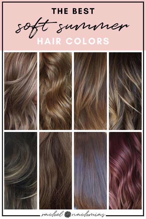 The Best Hair Colors for Soft Summer — Philadelphia's #1 Image Consultant | Best Dressed Cool Summer Color Palette Hair Colour, Soft Summer Metallics, Classic Summer Hair Color, Hair Color For Muted Summer, Summer Color Palette Hair Colour, Best Hair Color For Summer Palette, Make Up For Soft Summer Type, Edgy Soft Summer Outfits, Seasonal Hair Color