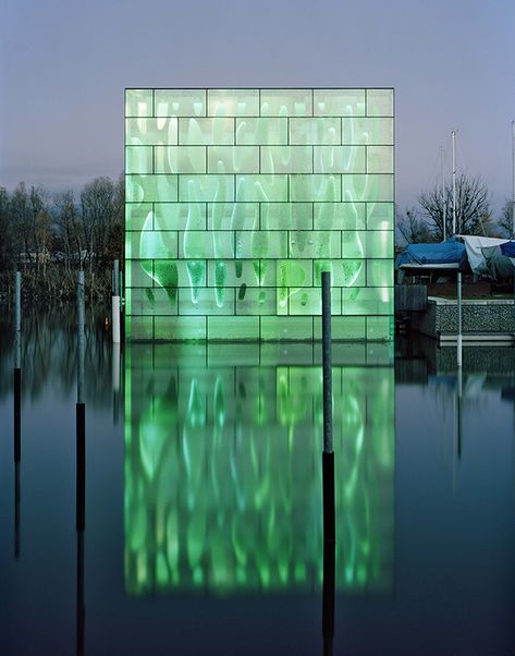 Light Architecture - LED House Illuminates Lake Constance in Switzerland Dubai Design Week, Tord Boontje, Lake Constance, Led House, Facade Lighting, Glass Cube, Curtain Wall, Glass Facades, Building A Shed