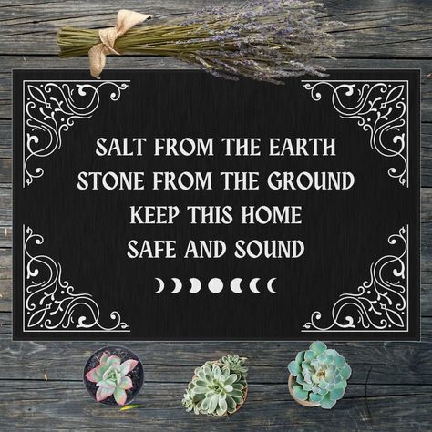 Witchy Doormat, Witch Doormat, Witchy House, Halloween Doormat, Protection Spell, Halloween Door Mat, Witchy Crafts, Goth Home, Protection Spells