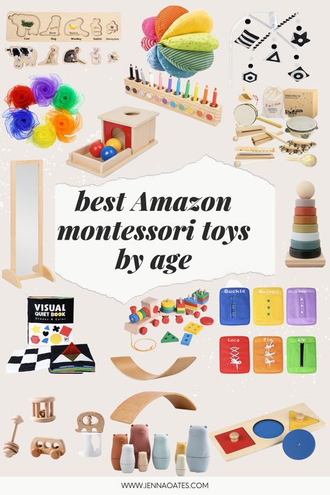 Here are the top Montessori toys by age for babies and toddlers that can be found on Amazon! Infant Montessori Toys, Montessori Toys For One Year Old, Montessori Toys By Age, Infant Toys 0-3, Toys For 1 Year, Montisorri Baby Toys, Montessori Toys 2-3, Montessori Toys 12-18months, Toys For 10 Month Old