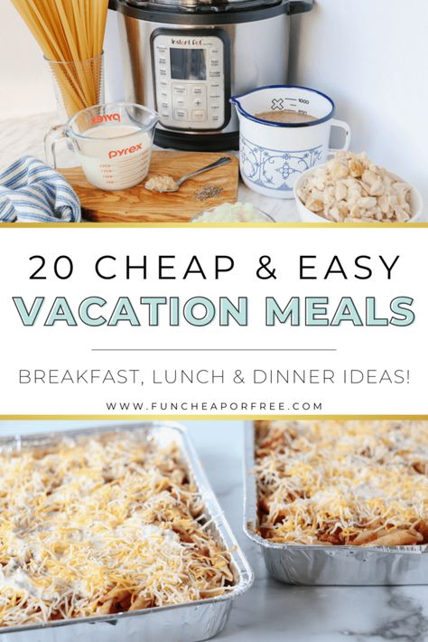 Beach Day Food, Beach Vacation Meals, Easy Vacation Meals, Vacation Meal Planning, Gray Headboard, Vacation Food, Cabin Trip, Road Trip Food, Beach Dinner