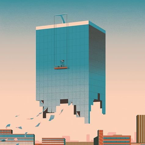 Sébastien Plassard on Instagram: “#papers #building #illustration #designfeed #sebastienplassard” Building Illustration, Conceptual Illustration, City Illustration, Landscape Illustration, Editorial Illustration, City Art, Children Illustration, Motion Design, Grafik Design