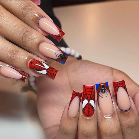 Marvel Nails, Short Square Nails, Basic Nails, French Tip Acrylic Nails, Short Square Acrylic Nails, Unique Acrylic Nails, Christmas Nails Acrylic, Nails For Kids, Cat Nails