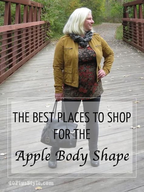 Best shops for women with the apple body shape | 40plusstyle.com Apple Body Fashion, Apple Shape Outfits Plus Size, Plus Size Outfits For Summer, Apple Body Shape Fashion, Apple Body Shape Outfits, Apple Shape Fashion, Apple Body Shape, Apple Body Type, Apple Shape Outfits