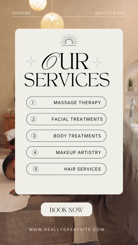 Beauty Service Instagram Story Template #canva #spa #service #price #list #canvatemplate Massage Templates Instagram, Nail Services Menu Price List, Spa Template Design, Services List Design, Price Template Design, Beauty Salon Price List Design, Salon Advertising Ideas Social Media, Instagram Story Ideas Beauty Salon, Spa Instagram Story Ideas